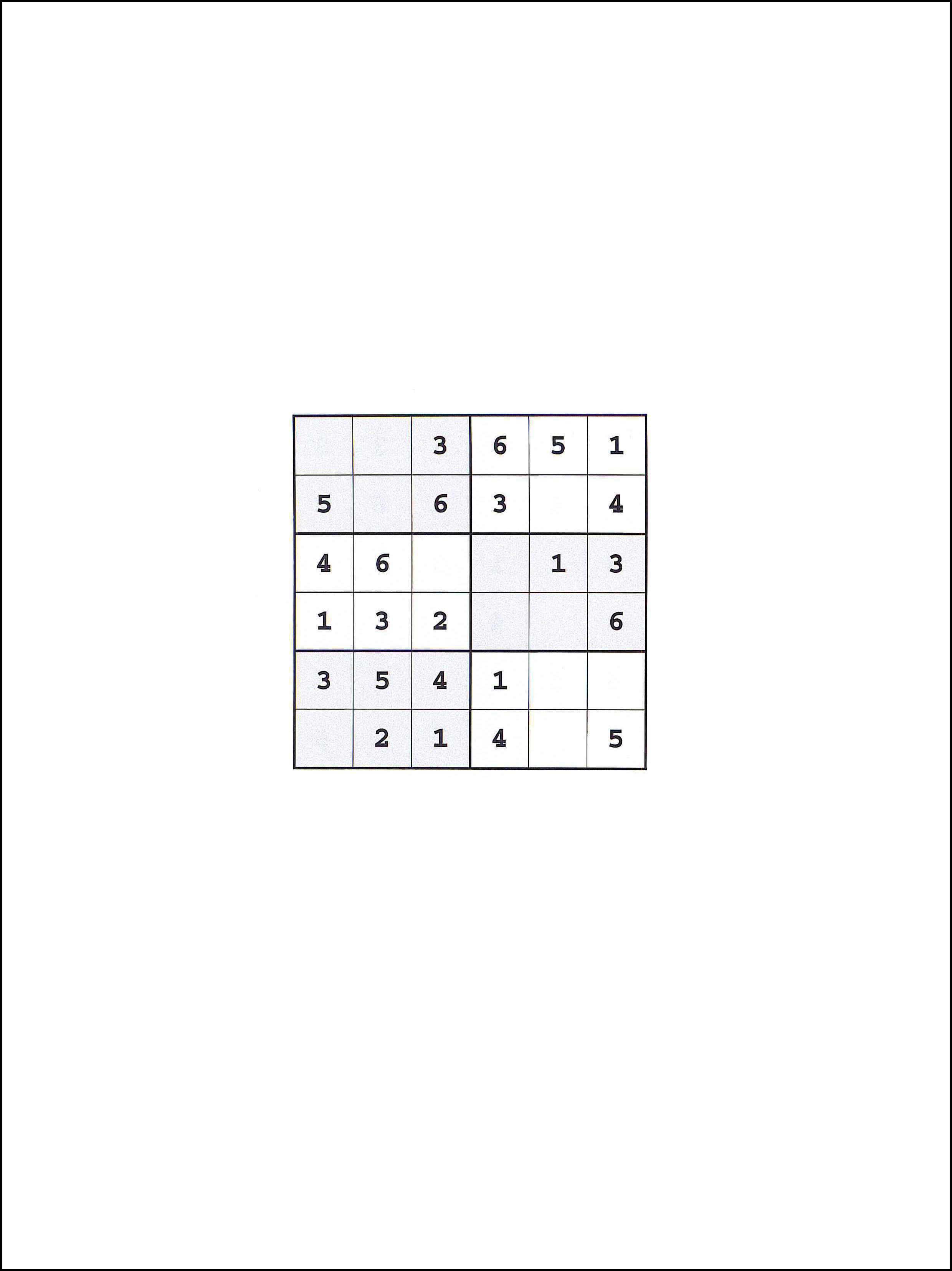 Sudoku 6x6 74